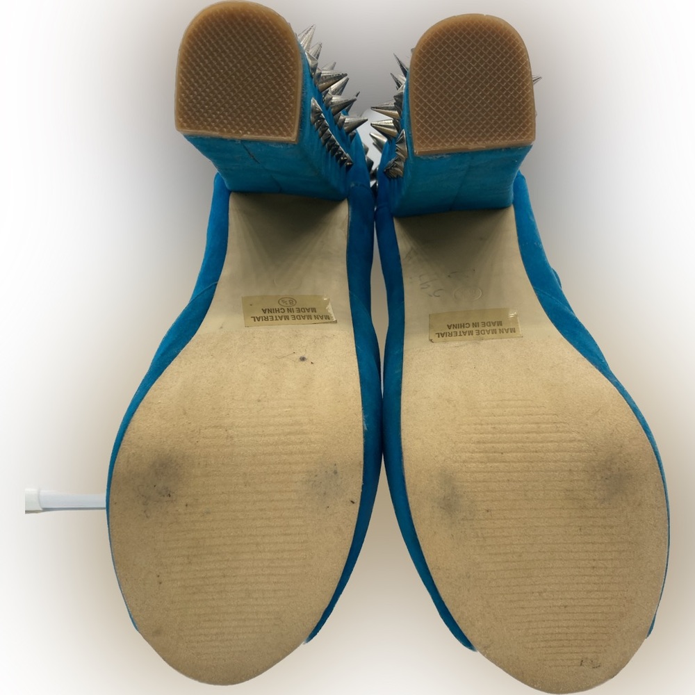 Vintage Blue Studded Heels Size 8.5 - Picture 2 of 10